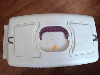 Transportín para mascotas morado y blanco