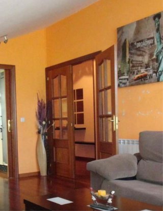 Puerta doble madera con cristales