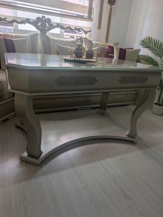 Mesa de centro estilo marroquí color champán