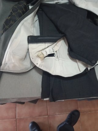 Traje de flamenco gris y negro