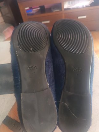 Bailarinas Zara Azul Pelo