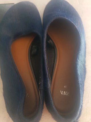 Bailarinas Zara Azul Pelo