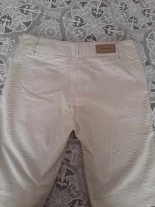 Bermudas de rayas beige mujer