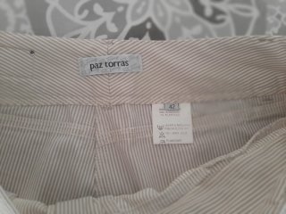Bermudas de rayas beige mujer