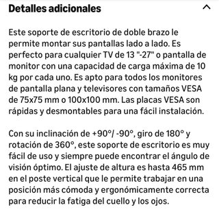 Soporte Doble Monitor BONTEC MFS002