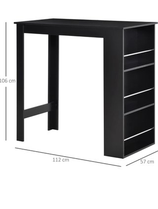 Mesa alta cocina HOMCOM negra