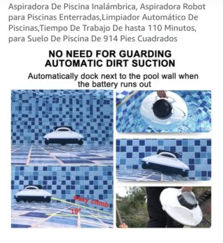Aspiradora Robot Piscina GERRI Inalámbrica