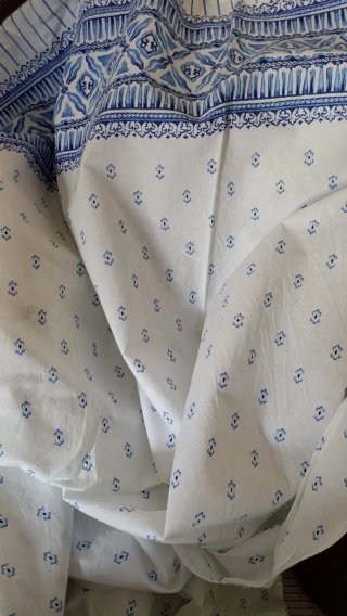 Juego Sábanas Zara Home Algodón Azul/Blanco
