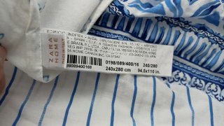 Juego Sábanas Zara Home Algodón Azul/Blanco