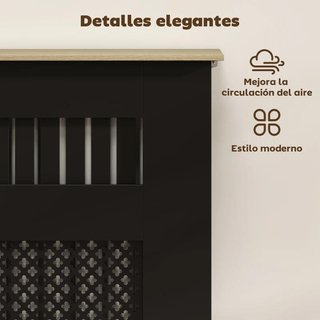 Cubre Radiador Negro Diseño Moderno 81cm