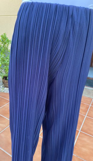 Pantalón azul plisado