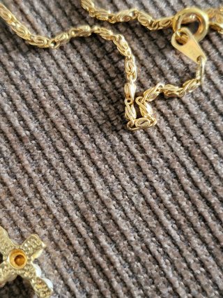 Colgante Cruz Perlas Vintage Oro