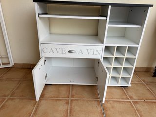 Mueble Bar Cave a Vin Blanco y Negro