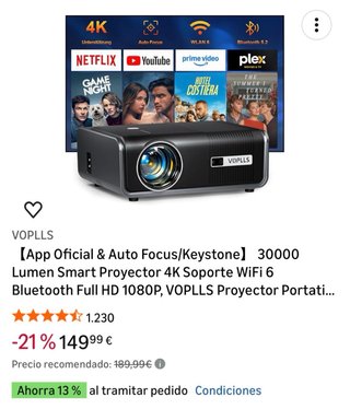 Proyector VOPLLS Negro