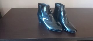 Botines charol negros tacón