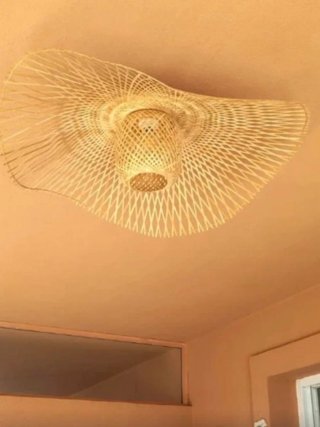 Lampada da soffitto in bambù