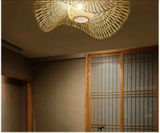 Lampada da soffitto in bambù