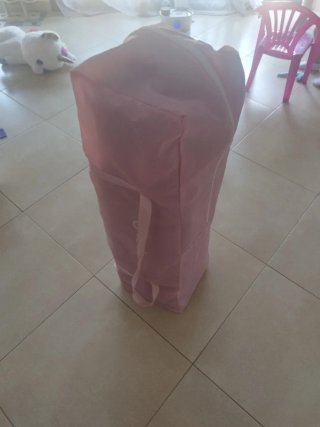 Cuna de viaje rosa