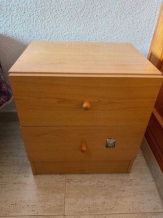 Cómoda 2 cajones madera pino