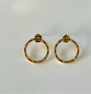 Pendientes Agatha Paris baño oro con circonitas