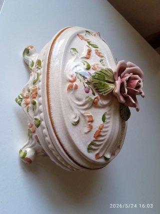 Portagioie vintage ceramica rose