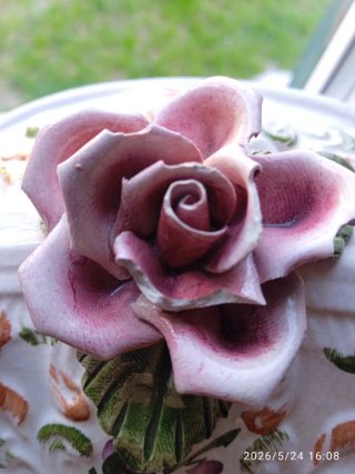 Portagioie vintage ceramica rose