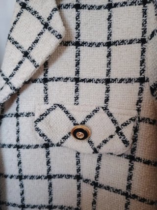 Chaqueta estilo Chanel Beige y Negra T.46