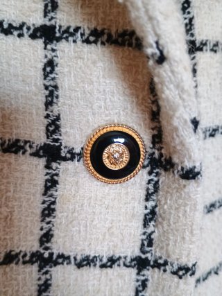 Chaqueta estilo Chanel Beige y Negra T.46