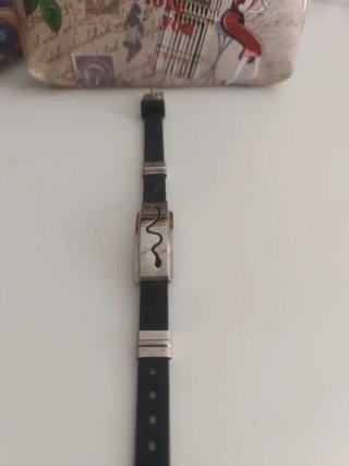 Pulsera hombre negra y plateada