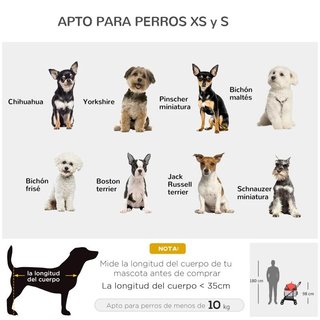 Carrito Mascotas 3 en 1 con Cojín y Cesta Roja