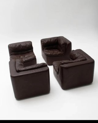 Sofá modular de piel WALLTER KNOLL 144 (4 módulos)