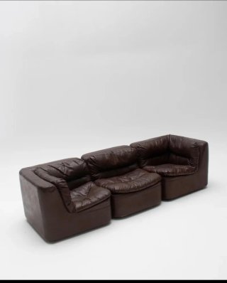 Sofá modular de piel WALLTER KNOLL 144 (4 módulos)