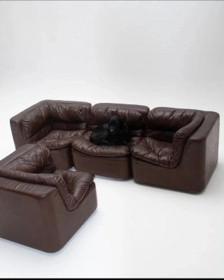 Sofá modular de piel WALLTER KNOLL 144 (4 módulos)