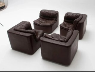 Sofá modular de piel WALLTER KNOLL 144 (4 módulos)