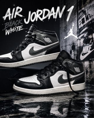Nike Air Jordan 1 Mid Black/White