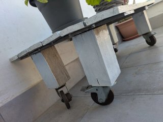Mesa Palets Blanca Rústica con Ruedas