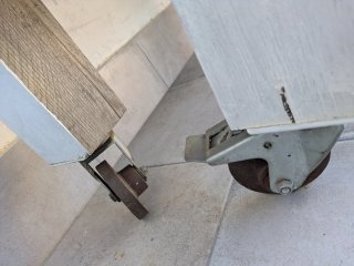 Mesa Palets Blanca Rústica con Ruedas