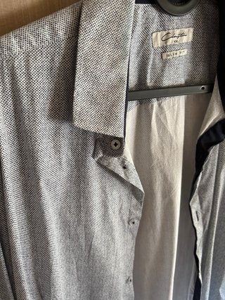 Camicia uomo fantasia grigio/bianco