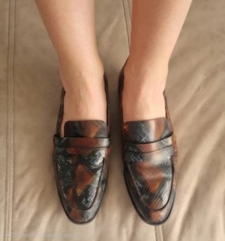 Mocasines de piel efecto serpiente