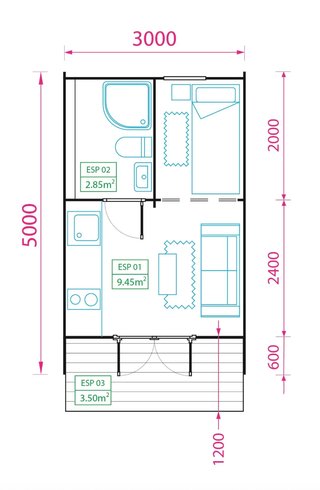 8 Cabañas de Madera en Kit (15m2) – Nuevas / Stock