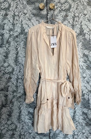 Vestido Zara Beige Talla Única