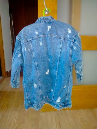 Chaqueta vaquera larga forro animal print
