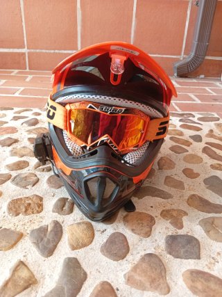 Casco Motocross Infantil Naranja SHIRO completo