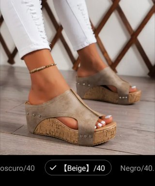Sandalias LINGYUF Talla 40 Cuña Corcho