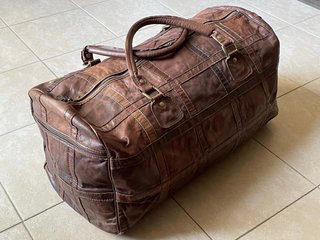 Borsone da viaggio vera pelle vintage made Italy