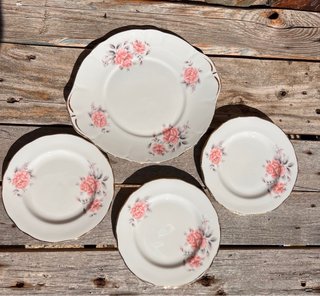 Set Merienda Porcelana Inglesa Flores Rosas