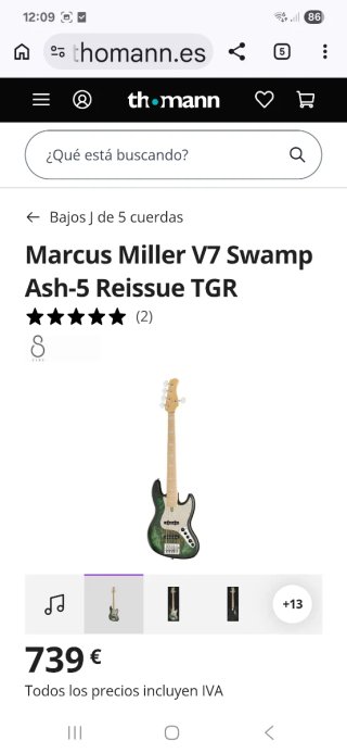 Bajo Marcus Miller Sire V7 2nd Gen