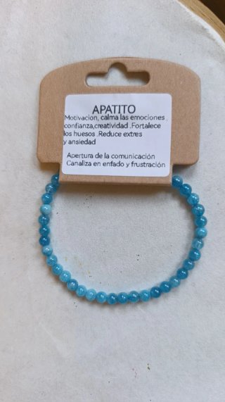 Pulsera Apatito Azul Piedra Natural