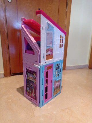 Lote Barbie: mansión, pastelería,moto y bici