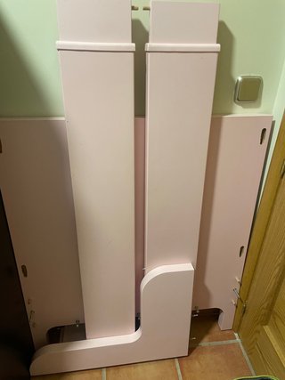 Cama infantil, extensible, rosa claro, 80 x 200cm.